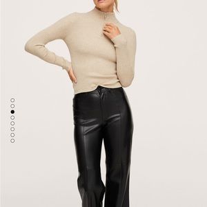 Mango ribbed sweater with zipper, size medium